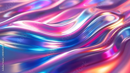 Abstract iridescent wavy texture. Colorful vibrant background.