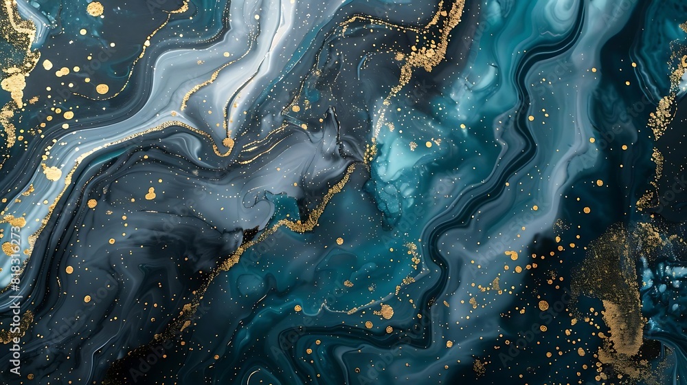 Blue and gold abstract painting. Blue and gold abstract painting.