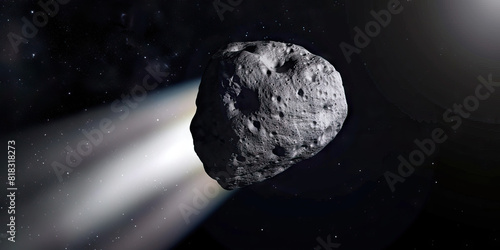 The behemoth asteroid soars through the inky void, its gleaming surface radiating a blinding glow of arctic brightness.