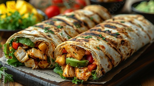 Healthy food wrap salad pasta