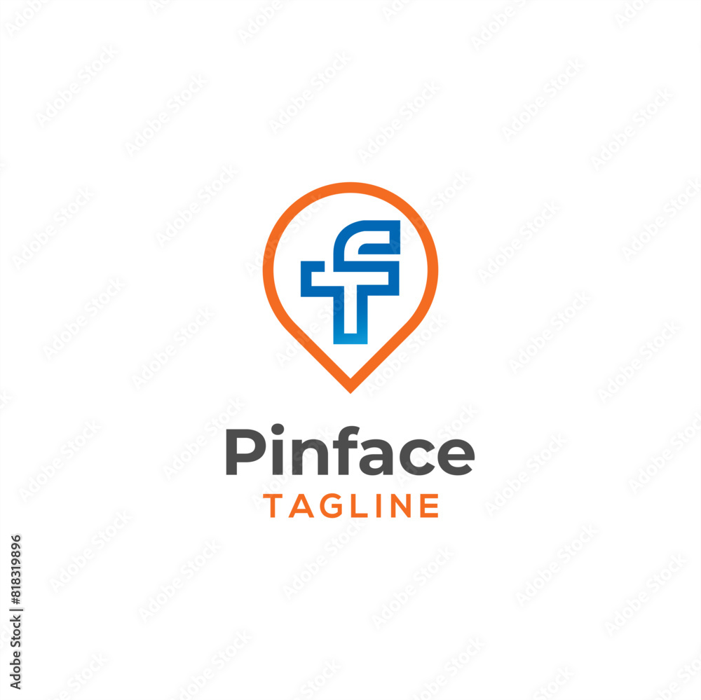 Letter F location symbol logo vector template Letter F location symbol logo vector template