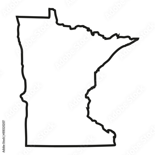 White solid outline of the state of Minnesota