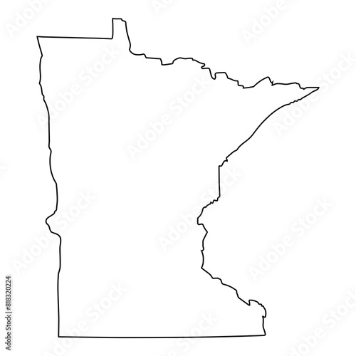White solid outline of the state of Minnesota