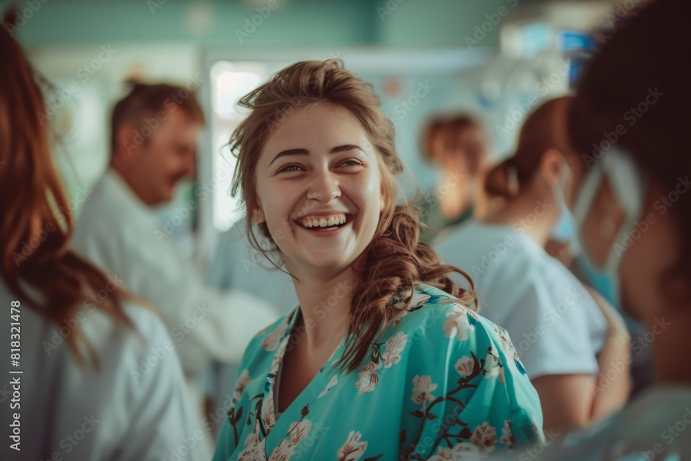 A female obstetrician working in a hospital