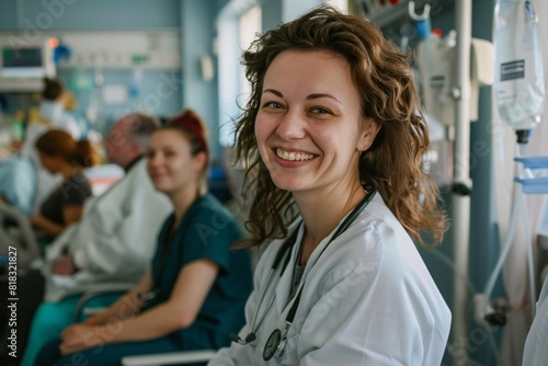 A female obstetrician working in a hospital photo