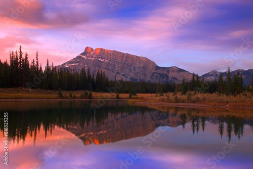 Mount Rundle And The Cascade Ponds In Banff, Alberta, Canada