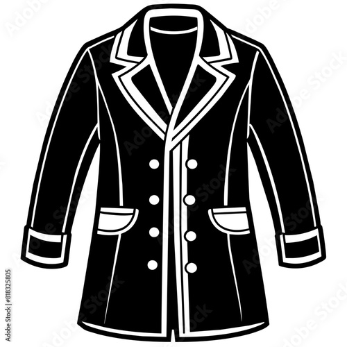 black and white jacket vector illustration icon