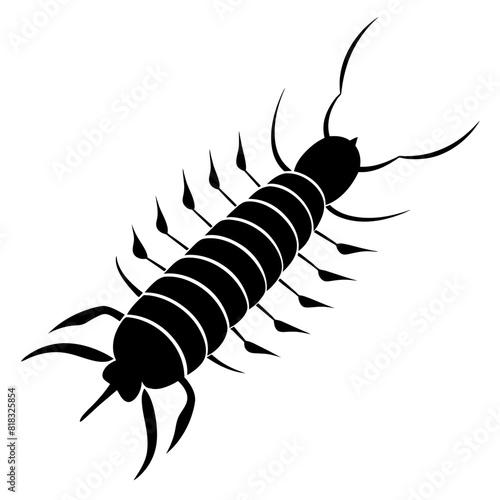 centipede silhouette vector