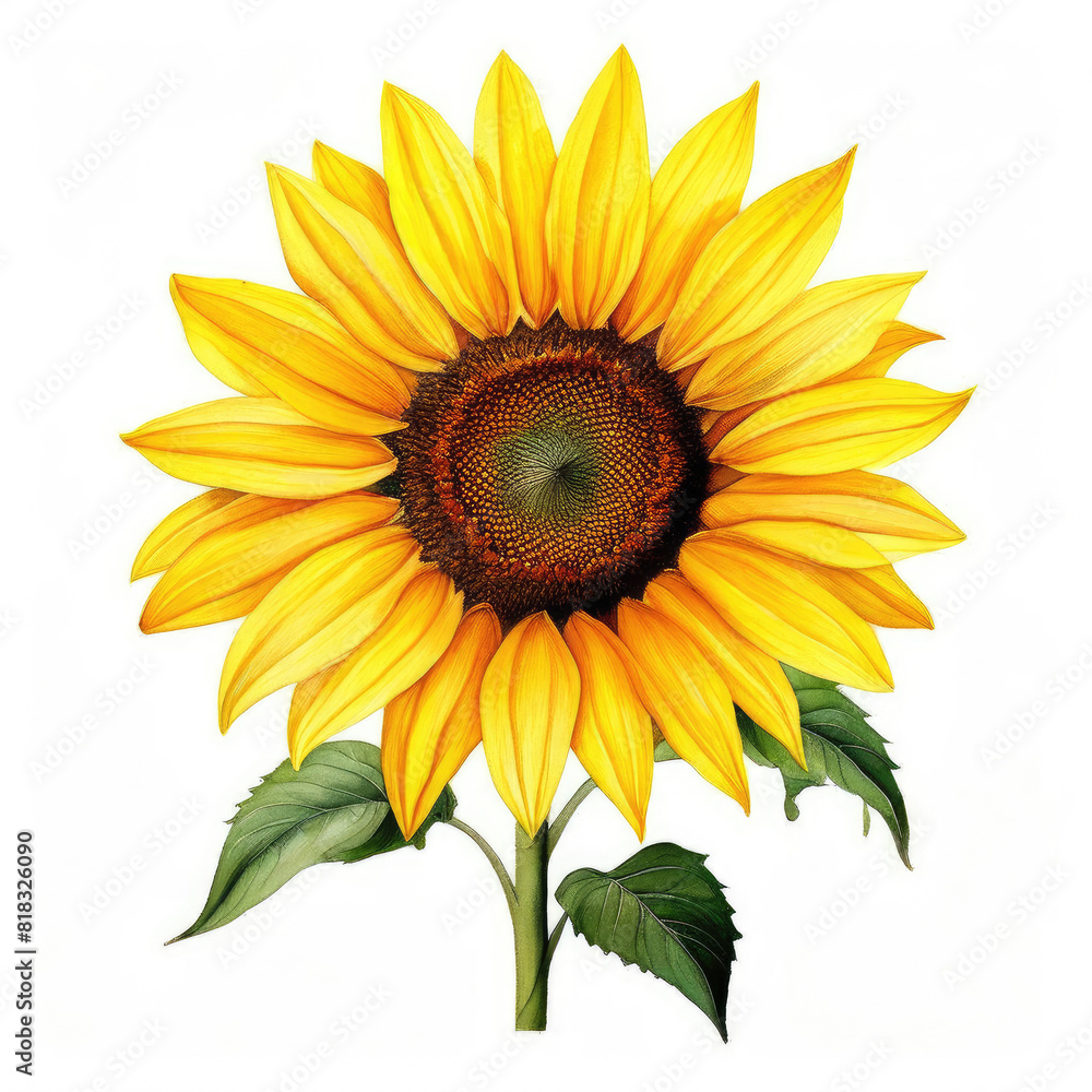 Obraz premium Sunflower watercolor painting. Colorful illustration.