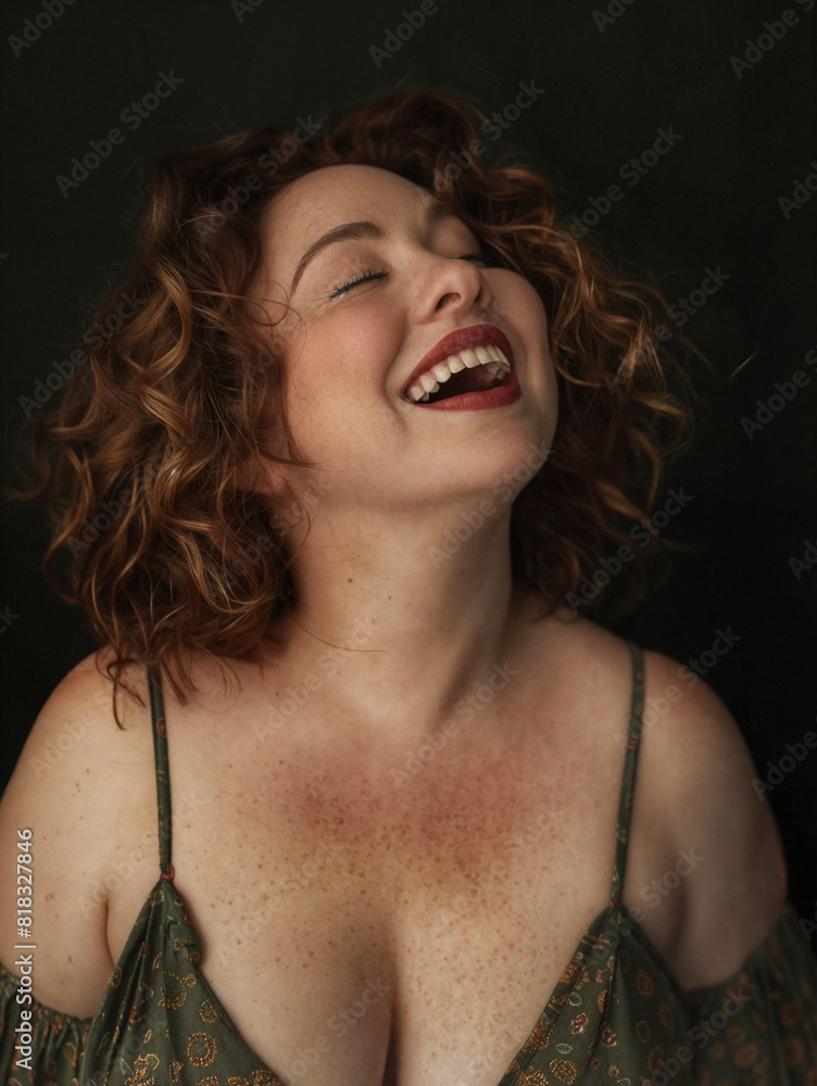 A young happy extraordinary woman with a bright individuality. A young happy extraordinary woman with a bright individuality.
