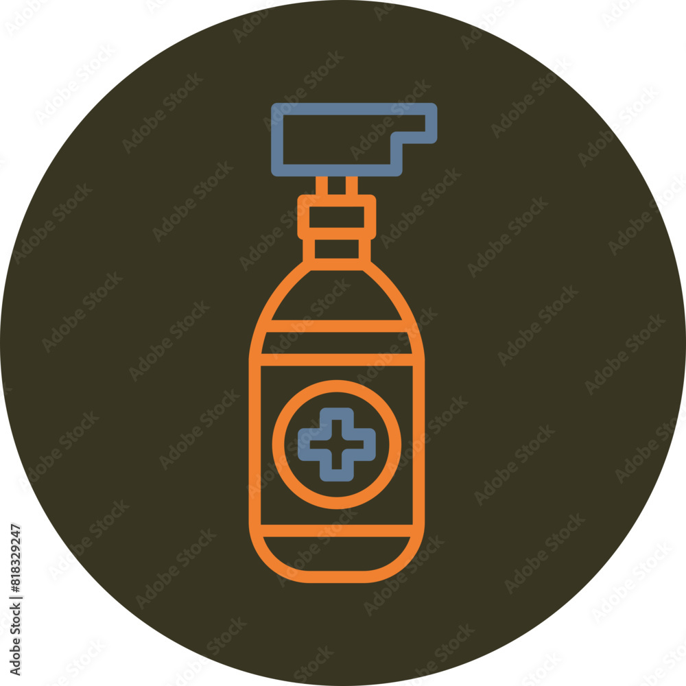 Antiseptic Line Two Color Circle Icon Antiseptic Line Two Color Circle Icon