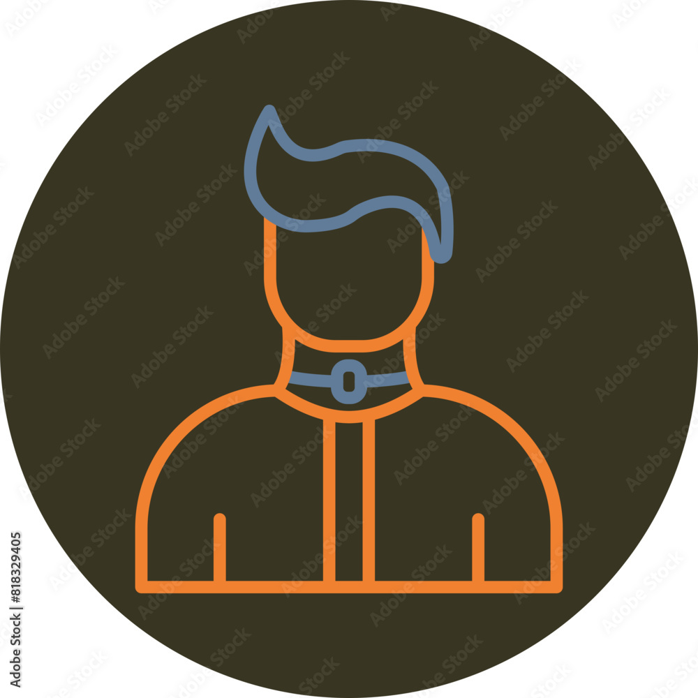 Broken Neck Line Two Color Circle Icon Broken Neck Line Two Color Circle Icon