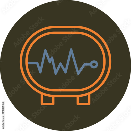 Electrocardiogram Line Two Color Circle Icon