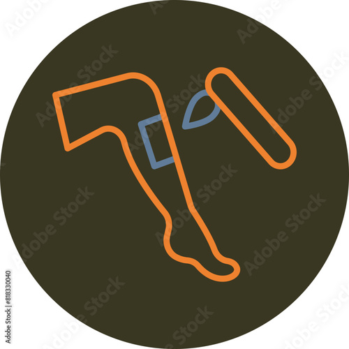 Depilation Line Two Color Circle Icon