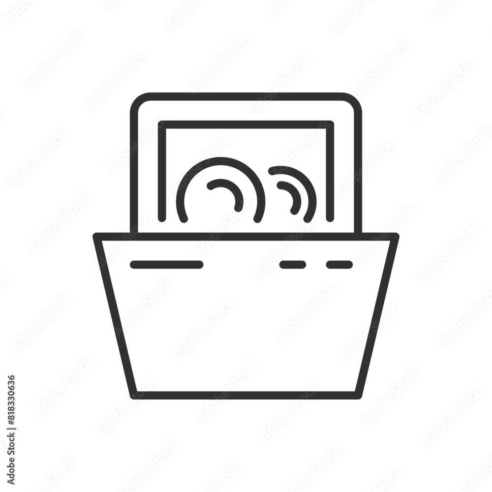 Dishwasher, linear icon. Line with editable stroke Dishwasher, linear icon. Line with editable stroke