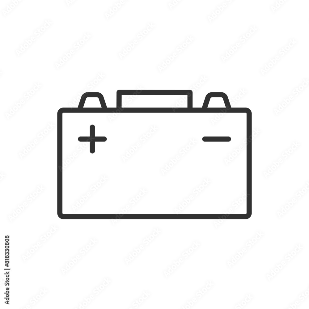 Battery, linear icon. Line with editable stroke Battery, linear icon. Line with editable stroke