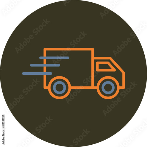 Fast Delivery Line Two Color Circle Icon