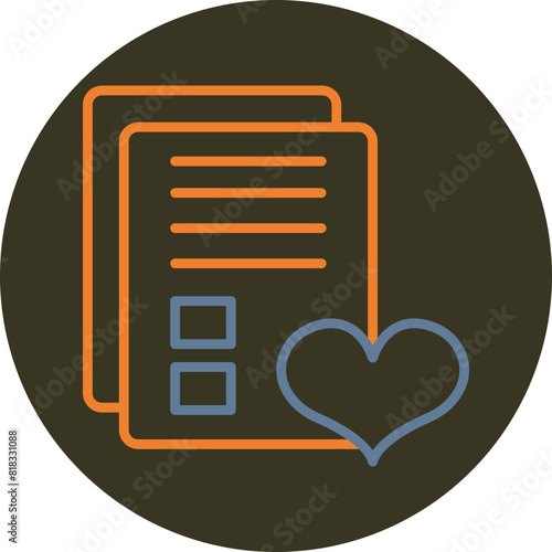 Wishlist Line Two Color Circle Icon