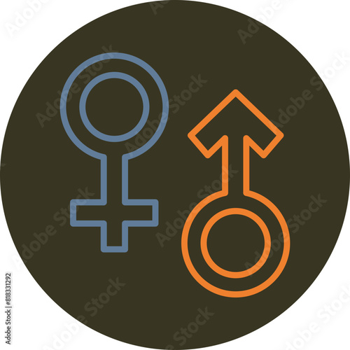 Gender Line Two Color Circle Icon