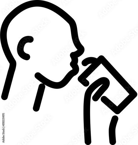 Nutrition healthy food, detox diet icon. Do not get thirsty, drink water Symbol isolated on white background.  Editable strokes. Vector outline graphics 
