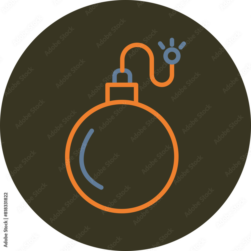 Bomb Line Two Color Circle Icon Bomb Line Two Color Circle Icon