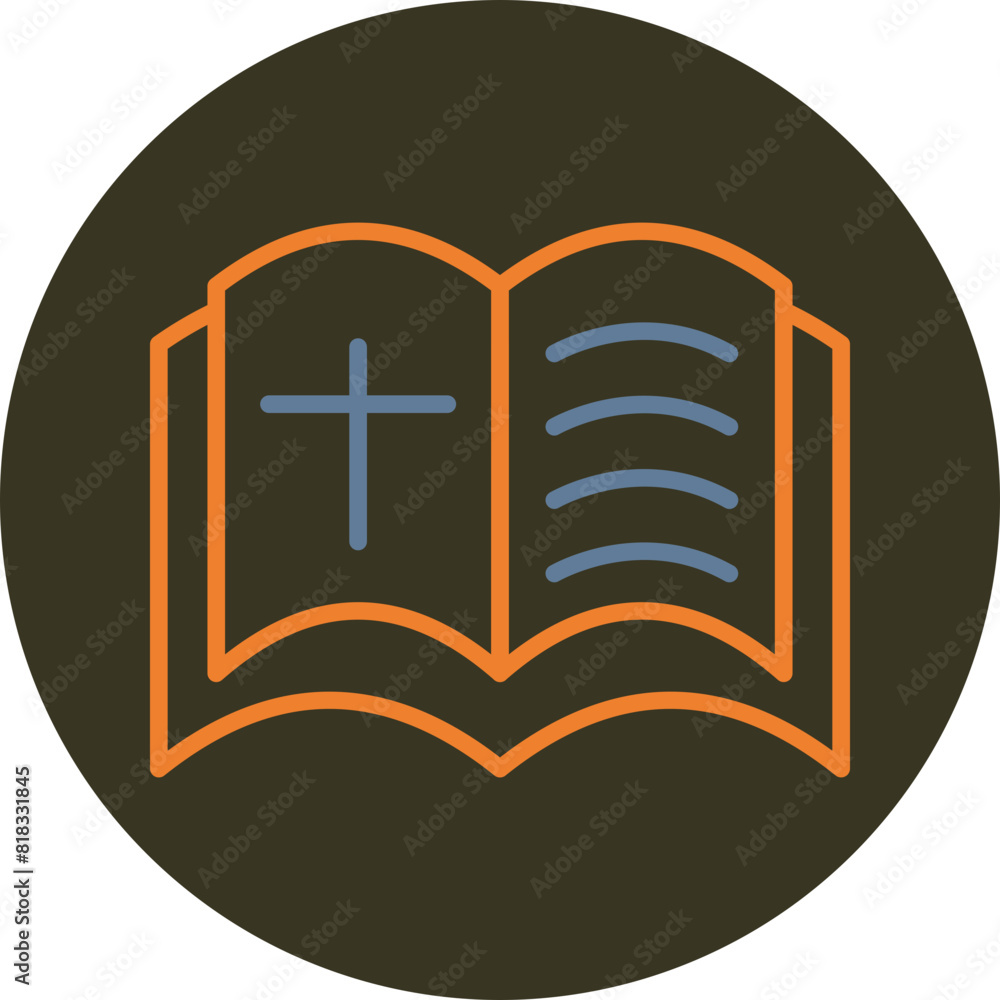 Bible Line Two Color Circle Icon Bible Line Two Color Circle Icon
