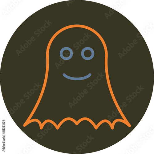 Ghost Line Two Color Circle Icon