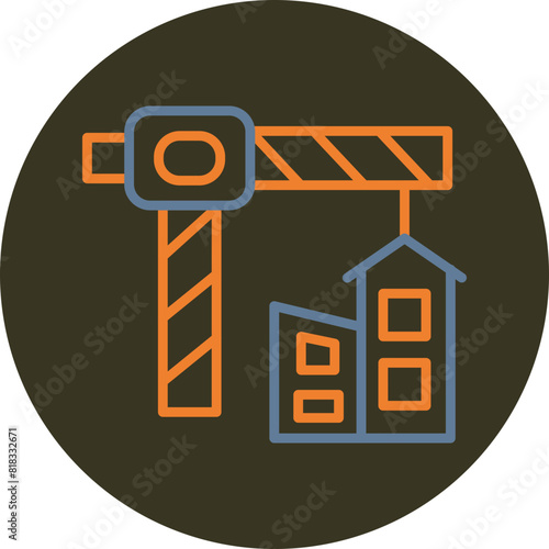 Construction Line Two Color Circle Icon