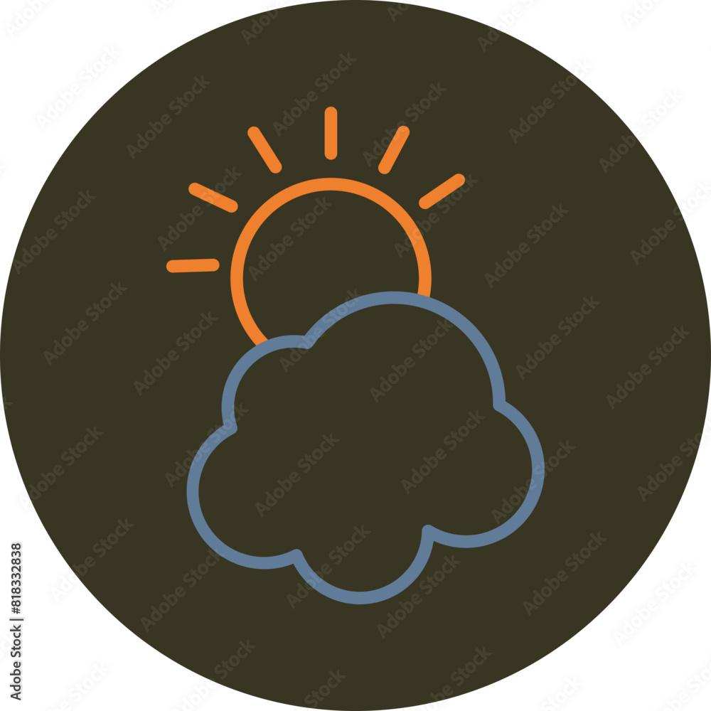 Hot spring Line Two Color Circle Icon Hot spring Line Two Color Circle Icon
