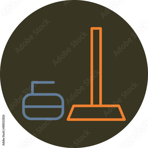 Curling Line Two Color Circle Icon