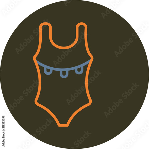 Swimsuit Line Two Color Circle Icon