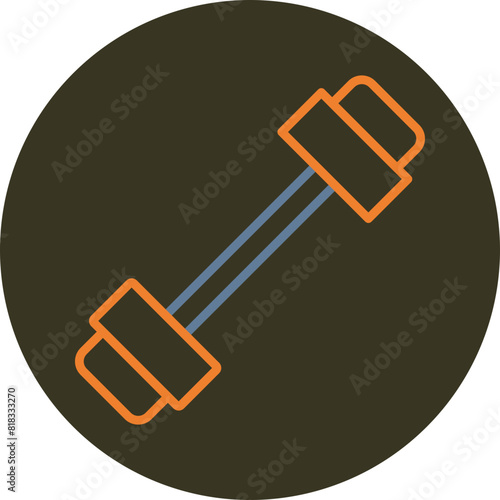 Crossfit Line Two Color Circle Icon