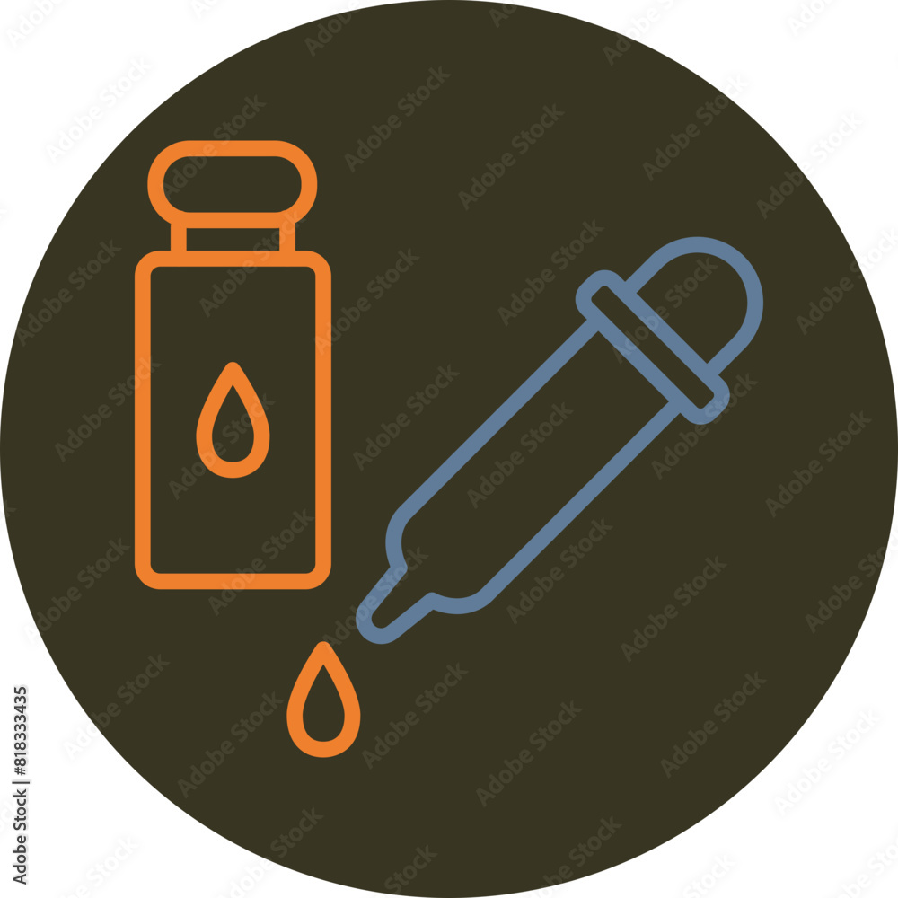 Eye Drops Line Two Color Circle Icon Eye Drops Line Two Color Circle Icon