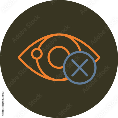 Blindness Line Two Color Circle Icon