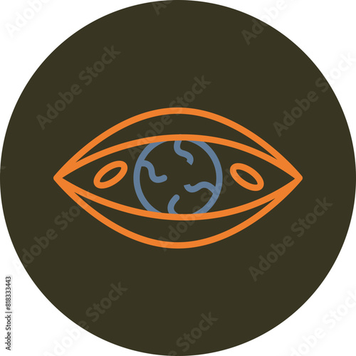 Eye Infection Line Two Color Circle Icon