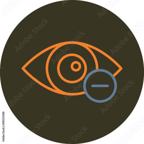 Myopia Line Two Color Circle Icon
