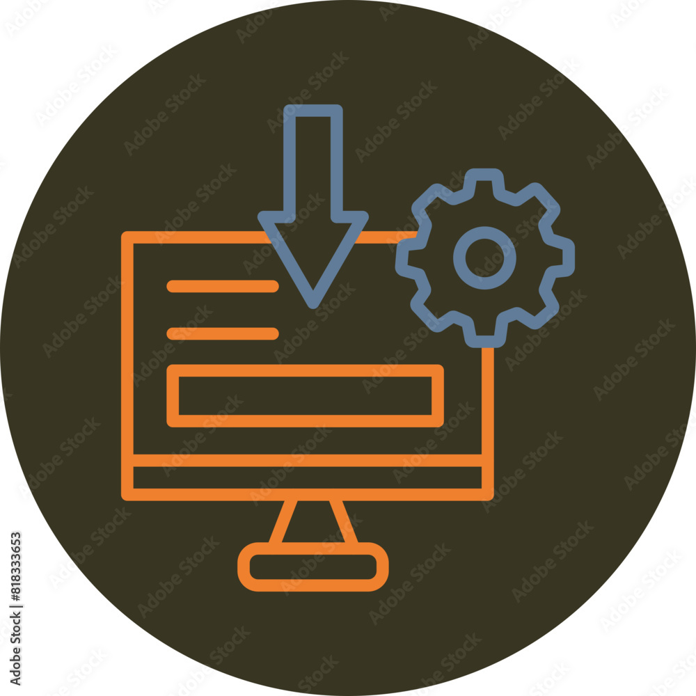 Landing Page Line Two Color Circle Icon Landing Page Line Two Color Circle Icon