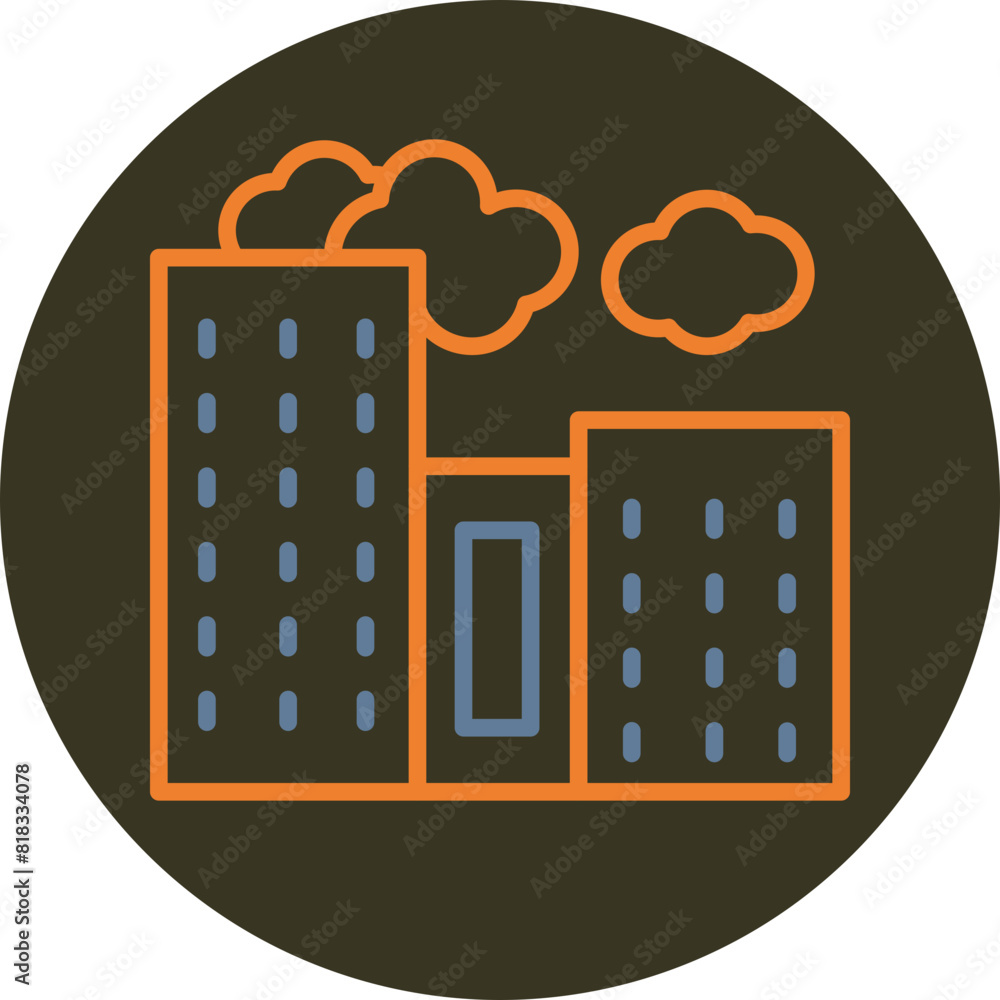 City Line Two Color Circle Icon City Line Two Color Circle Icon