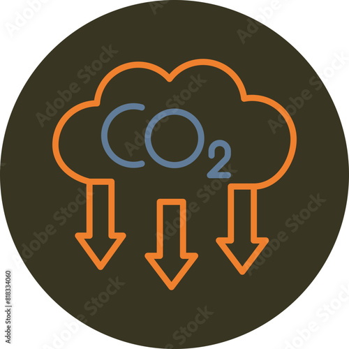 Carbon Dioxide Line Two Color Circle Icon