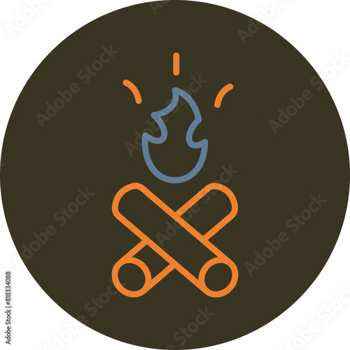 Fire Line Two Color Circle Icon