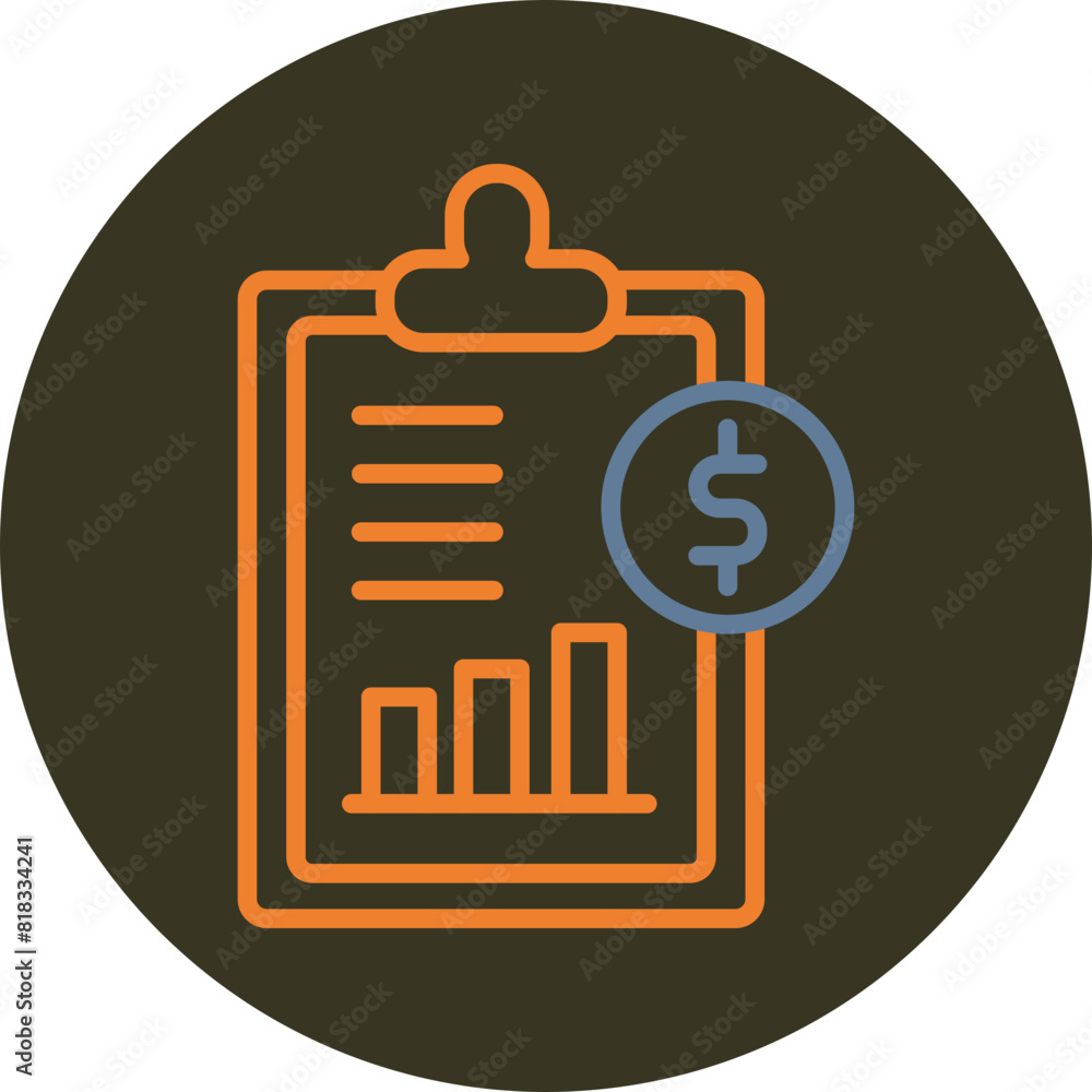 Budget Line Two Color Circle Icon Budget Line Two Color Circle Icon