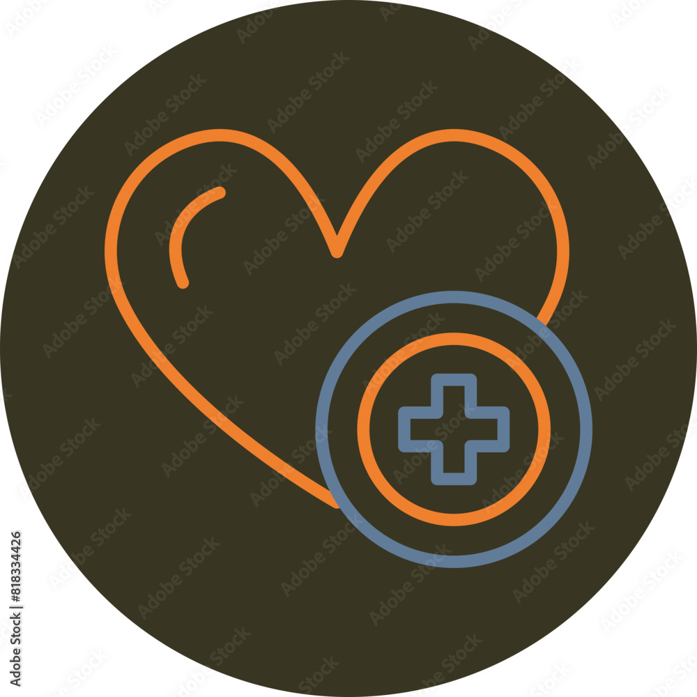 Medical Assistance Line Two Color Circle Icon Medical Assistance Line Two Color Circle Icon