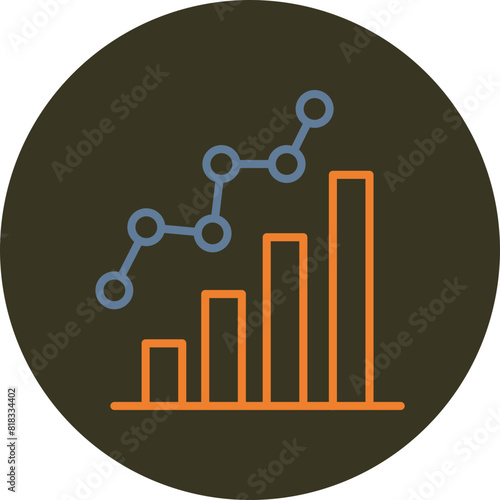 Statisctics Line Two Color Circle Icon