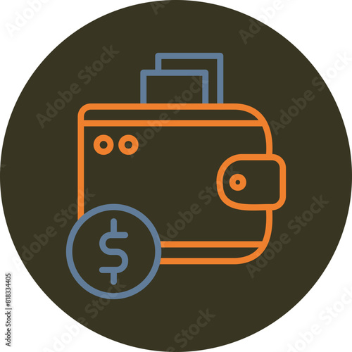 Wallet Line Two Color Circle Icon