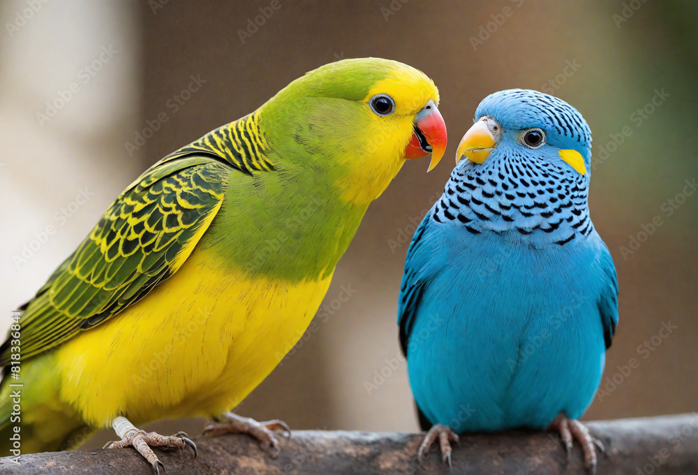 Obraz premium beautiful parrots interacting