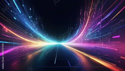 Digital background for tech, AI, data, audio, graphics banner, header created with generative ai 