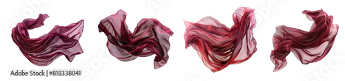 Vászonkép Flowing burgundy fabric, fashion and textile design
