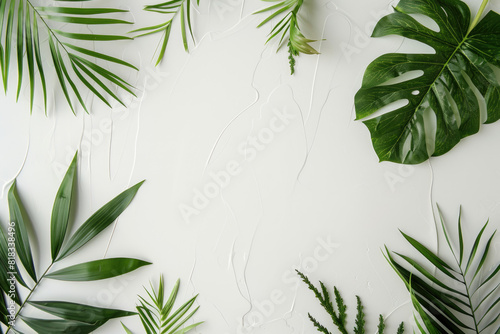 Green plant with leaves on white background  perfect for botanical designs  nature concepts  health and wellness graphics  or environmental themes.