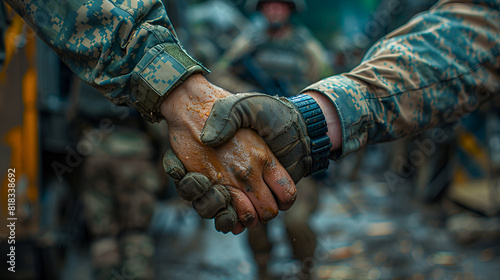Soldier Shaking Hands World Soldier Day, Close Up of Persons Hands Holding Another Persons Hand 