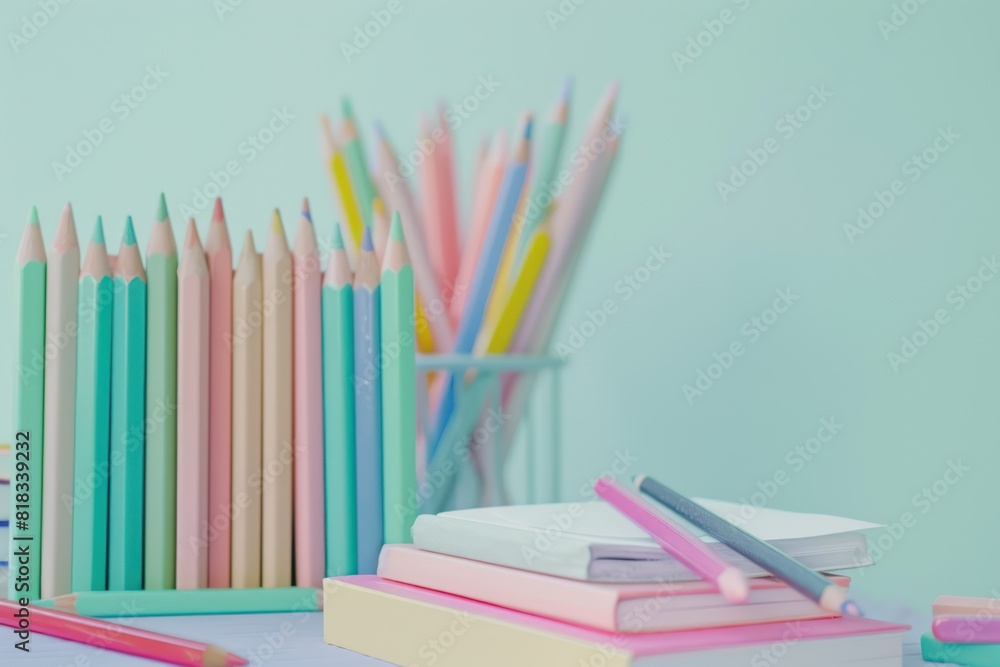 Fototapeta premium Background on back to school/college theme. Clean background. Knowledge learning concept